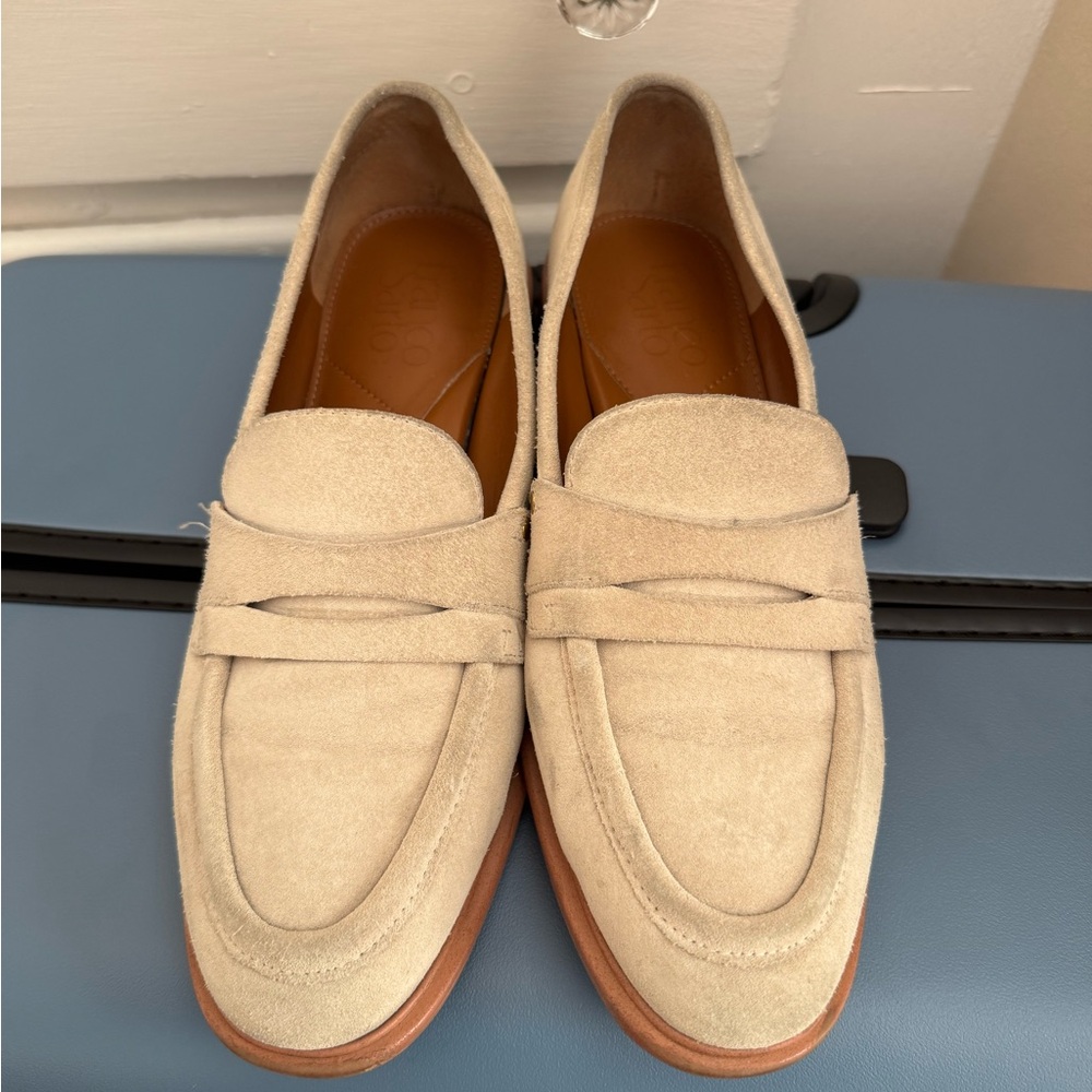 Cream Suede Loafers